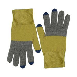 Color block Touchscreen Gloves Mustard/Grey
